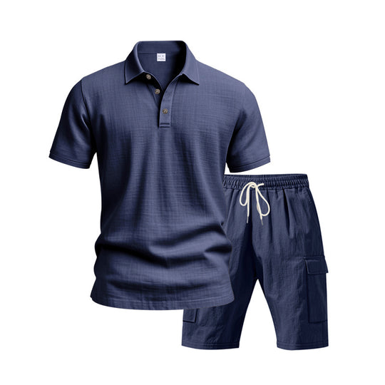 Herren Freizeit-Set mit atmungsaktivem Polo-Shirt und komfortablen Shorts Heidi-Mode
