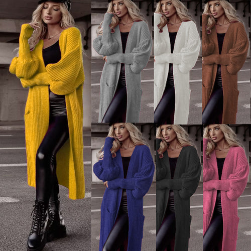 Damen Grobstrick-Cardigan mit tiefen Taschen und lässigem Oversized-Schnitt Heidi-Mode