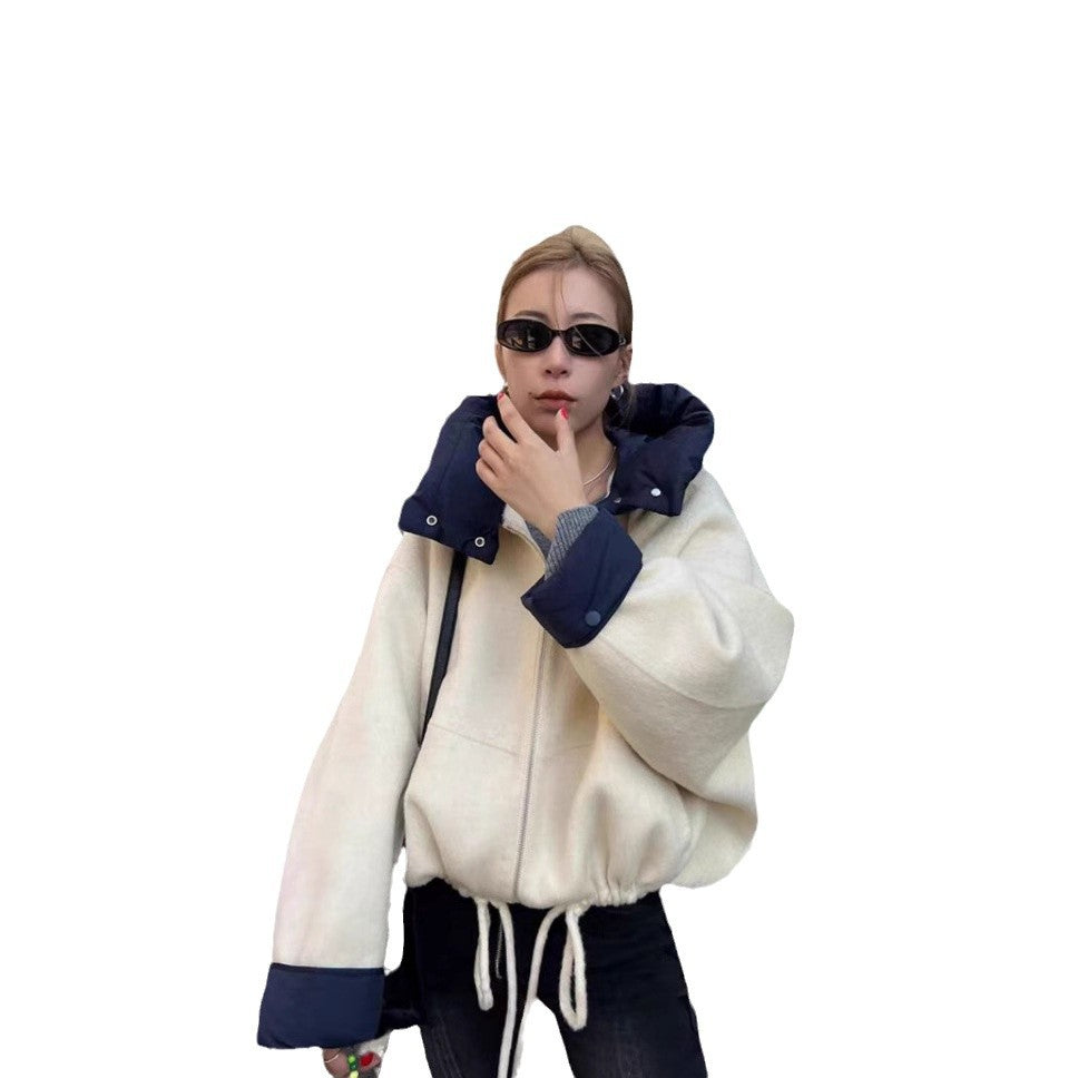 Damen modische Übergangsjacke mit kuscheliger Innenseite und verstellbarem Saum Heidi-Mode