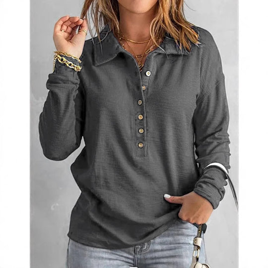 Damen Langarm-Hemd aus Strukturstoff Heidi-Mode