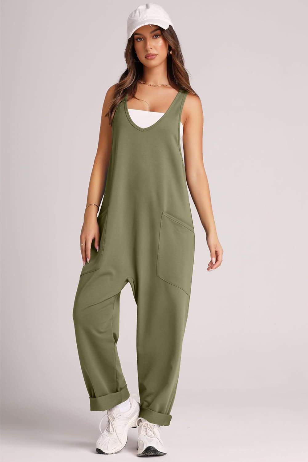 Damen Jumpsuit mit großzügigen Taschen und weichem Stretchmaterial Heidi-Mode