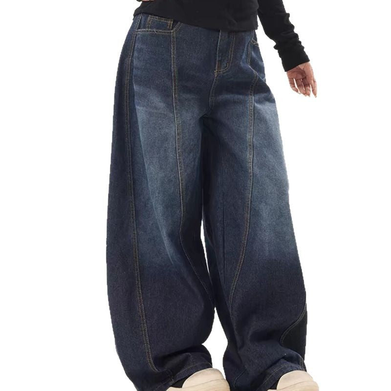 Damen weite High-Waist Jeans mit einzigartigem Design und lässigem Schnitt Heidi-Mode