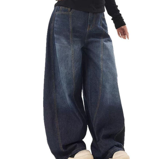 Damen weite High-Waist Jeans mit einzigartigem Design und lässigem Schnitt Heidi-Mode