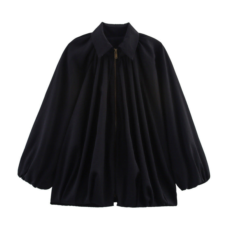 Damen Modische Bluse mit Volants und Reißverschluss Heidi-Mode