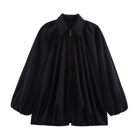 Damen Modische Bluse mit Volants und Reißverschluss Heidi-Mode
