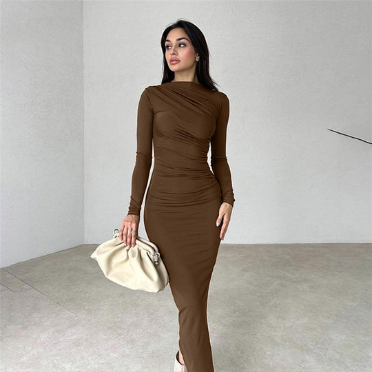 Damen figurbetontes Langarmkleid Heidi-Mode