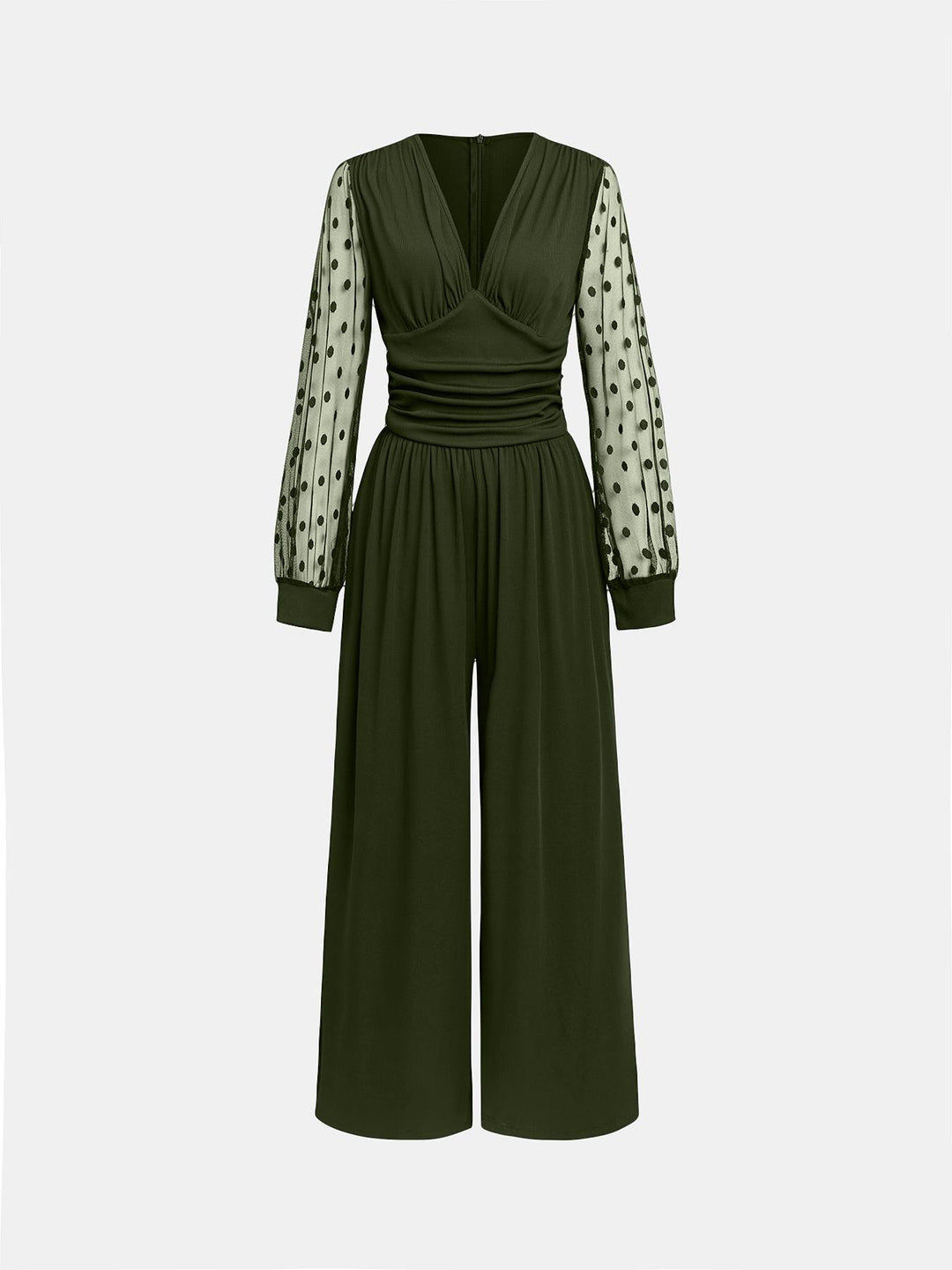Damen Overall mit transparenten Puffärmeln Heidi-Mode