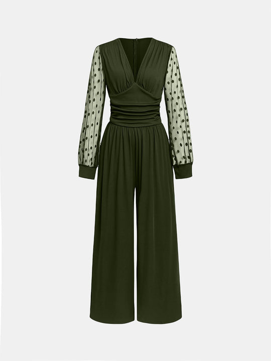 Damen Overall mit transparenten Puffärmeln Heidi-Mode