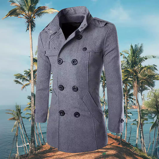 Herren eleganter Doppelreiher-Mantel mit modernen Akzenten Heidi-Mode