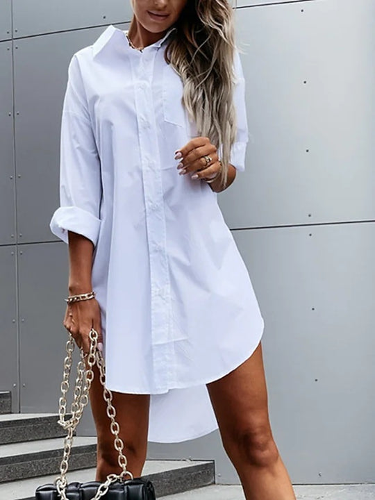 Damen chemisierter Oversized-Hemdblusenkleid Heidi-Mode