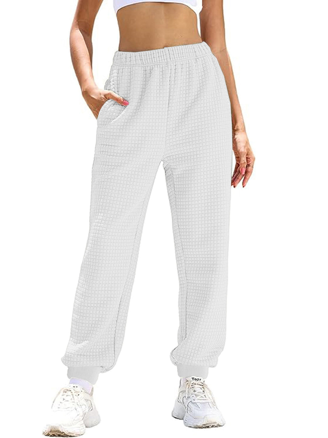 Damen Freizeit-Hose mit elastischem Bund und praktischen Taschen Heidi-Mode