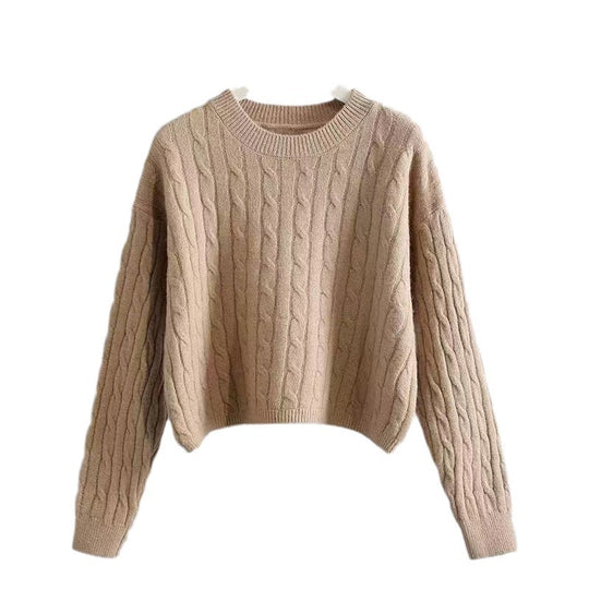 Damen Grobstrickpullover mit strukturiertem Muster und lässigem Schnitt Heidi-Mode