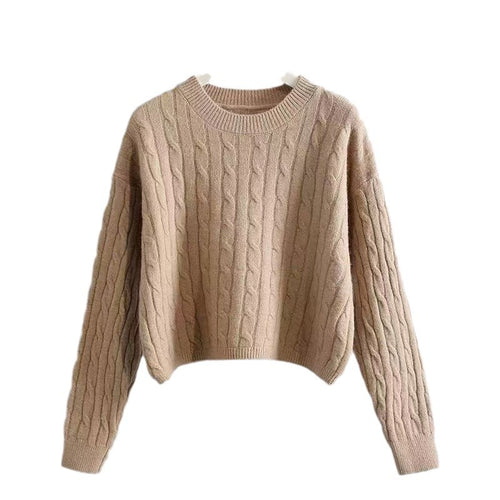 Damen Grobstrickpullover mit strukturiertem Muster und lässigem Schnitt Heidi-Mode