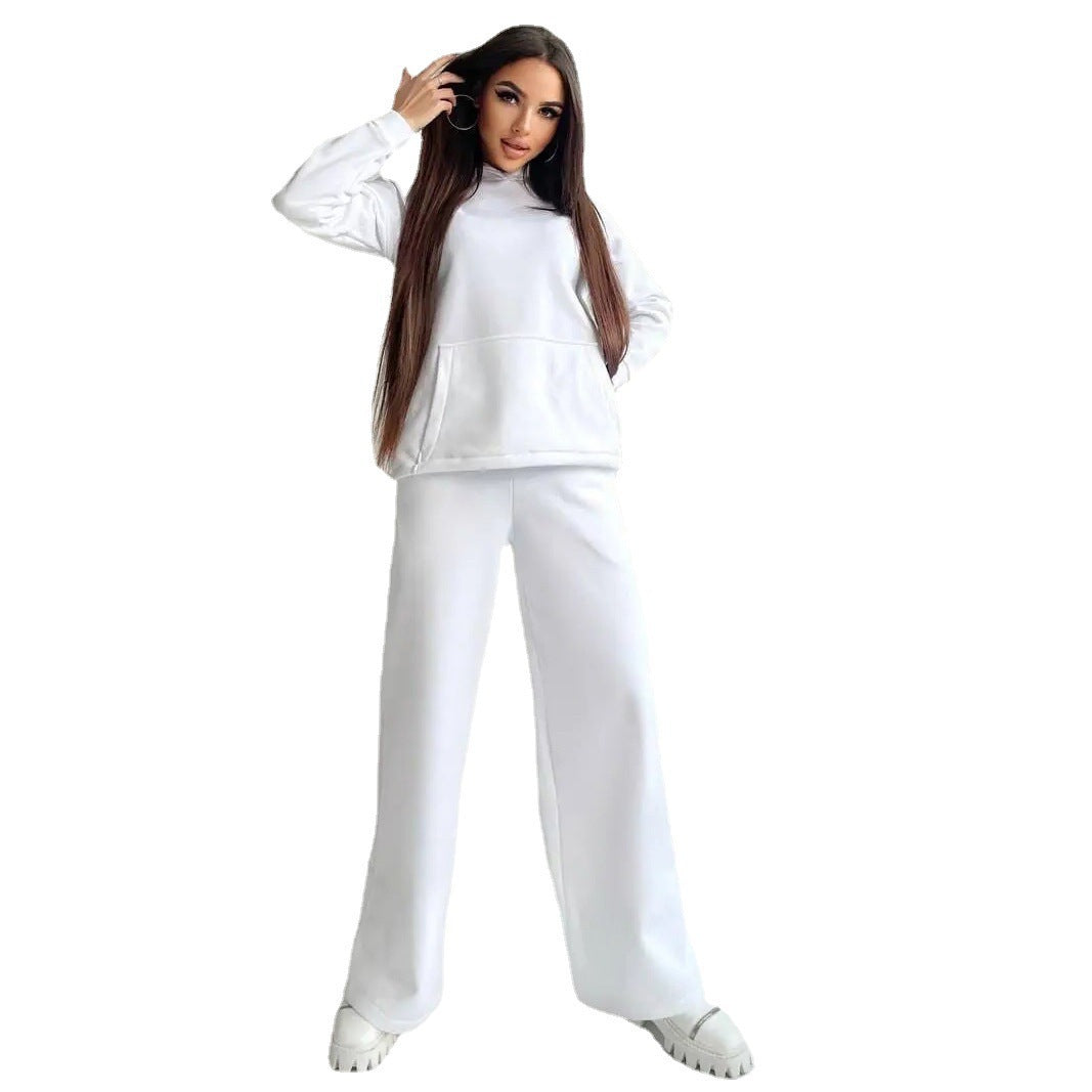 Damen Lässiger Kapuzenpullover und weit geschnittene Jogginghose Set Heidi-Mode