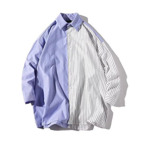 Herren Trendy Hemd mit asymmetrischem Design und urbanem Chic Heidi-Mode