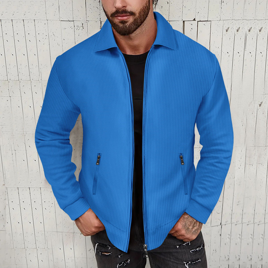 Herren Strickjacke im modernen Design mit strukturiertem Obermaterial und praktischen Reißverschlusstaschen Heidi-Mode