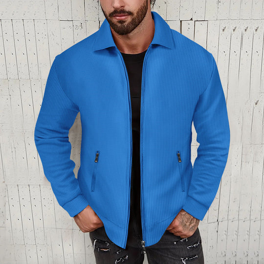 Herren Strickjacke im modernen Design mit strukturiertem Obermaterial und praktischen Reißverschlusstaschen Heidi-Mode