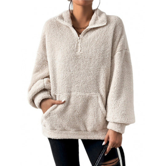 Damen Fleece-Pullover mit hohem Kragen Heidi-Mode