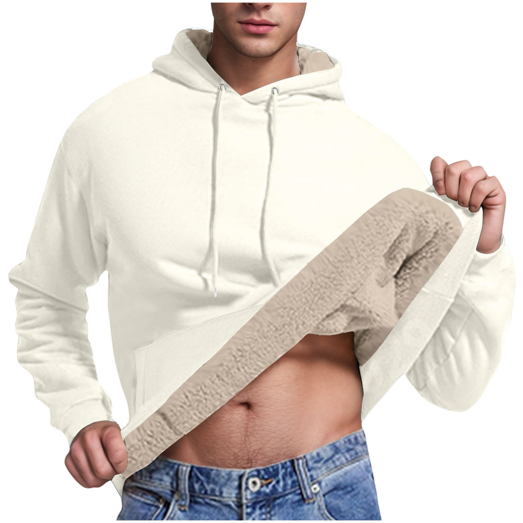 Herren Fleece-Kapuzenpullover mit innenliegendem Kuschelfutter Heidi-Mode