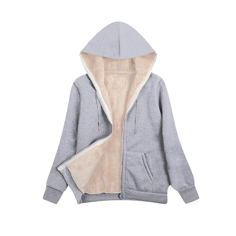 Damen Kuschelige Fleecejacke mit hohem Kragen und praktischem Reißverschluss Heidi-Mode