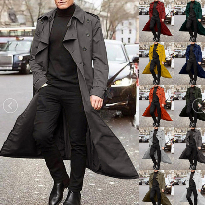 Herren Trenchcoat mit doppelter Knopfleiste und urbanem Design Heidi-Mode