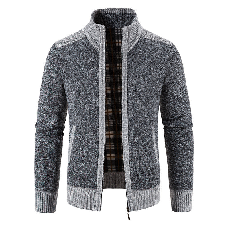 Herren Strickjacke mit hohem Kragen Heidi-Mode