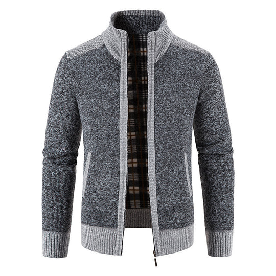 Herren Strickjacke mit hohem Kragen Heidi-Mode