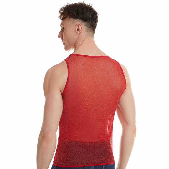 Herren Sportliches Netz-Tanktop Heidi-Mode