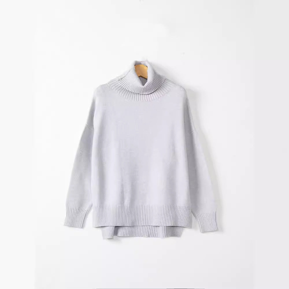 Damen legerer Rollkragenpullover mit praktischem Schnitt Heidi-Mode