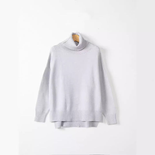 Damen legerer Rollkragenpullover mit praktischem Schnitt Heidi-Mode