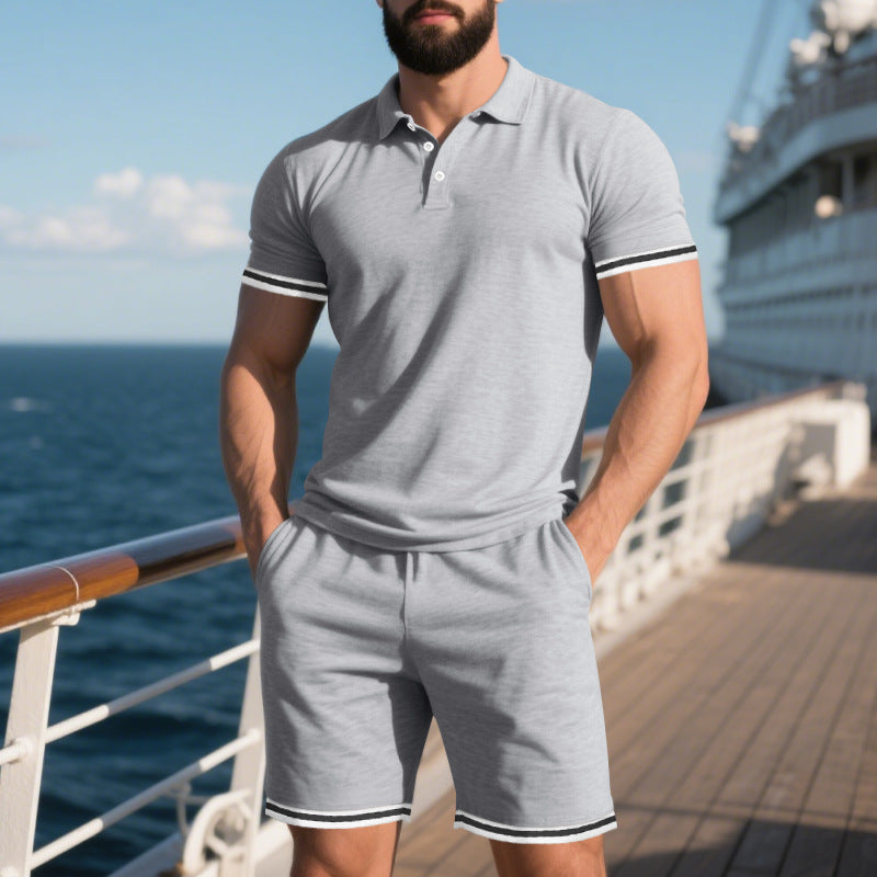 Herren Freizeit-Set mit atmungsaktiven Materialien und modischen Akzenten Heidi-Mode