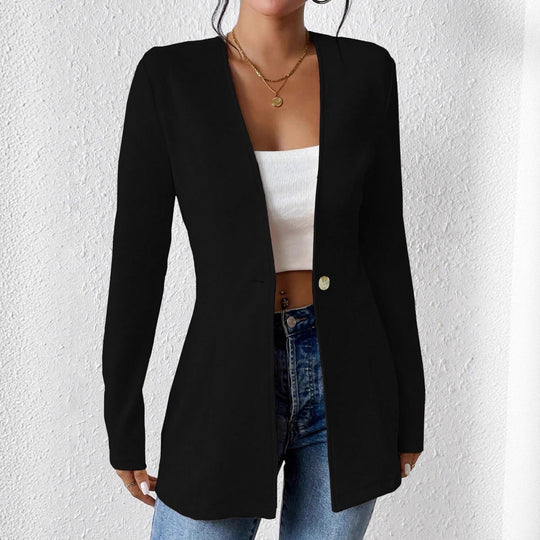 Damen elegante Blazerjacke mit asymmetrischem Schnitt Heidi-Mode