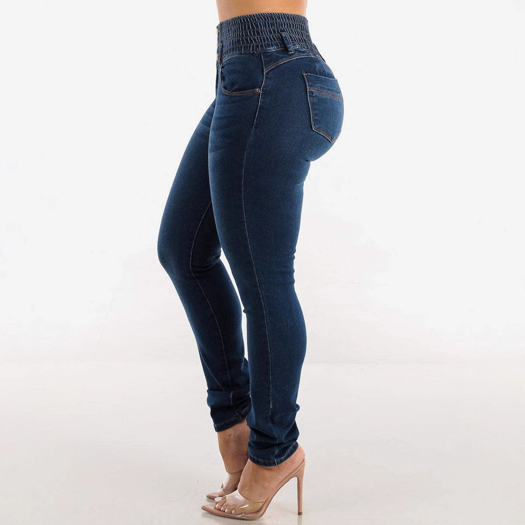 Damen Skinny Jeans mit hohem Komfortbund Heidi-Mode