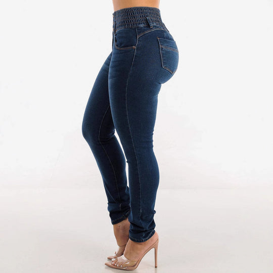Damen Skinny Jeans mit hohem Komfortbund Heidi-Mode