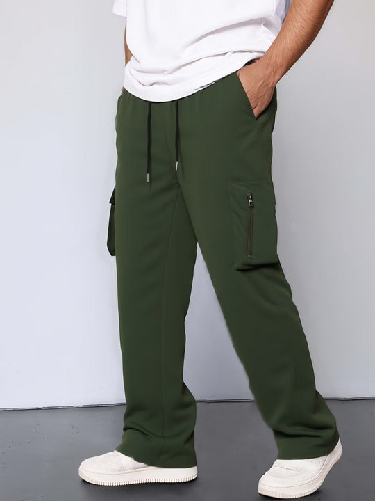Herren Cargo-Hose mit funktionalen Taschen und verstellbarem Bund Hedi-Mode