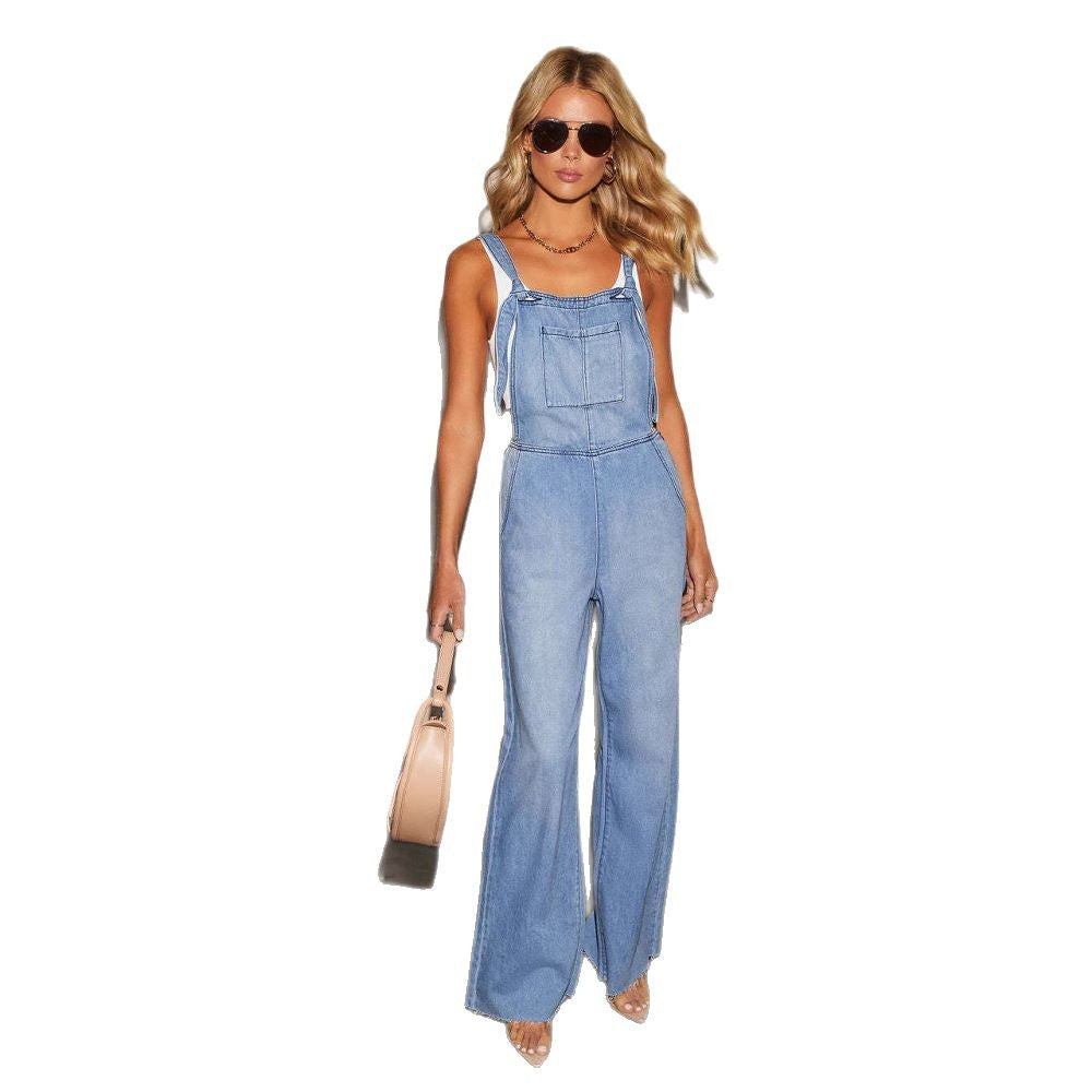 Damen Denim-Latzhose im lässigen Weit-Schnitt Heidi-Mode