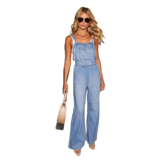 Damen Denim-Latzhose im lässigen Weit-Schnitt Heidi-Mode
