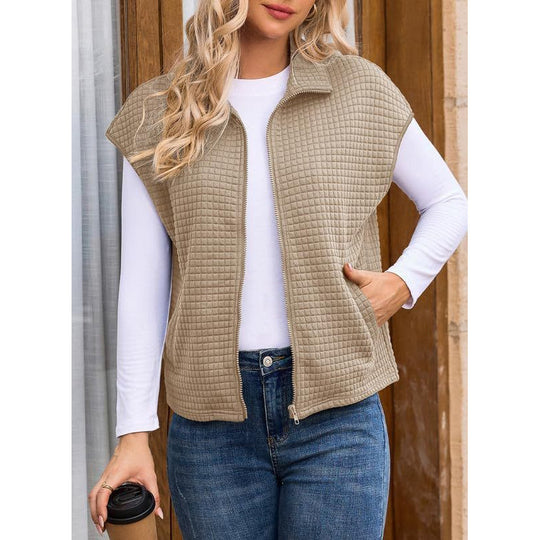 Damen Modische Stepp-Weste mit Reißverschluss und praktischen Taschen Heidi-Mode