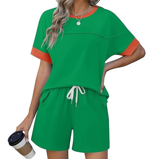 Damen lässiges Sport-Outfit mit elastischem Bund und praktischen Taschen Heidi-Mode