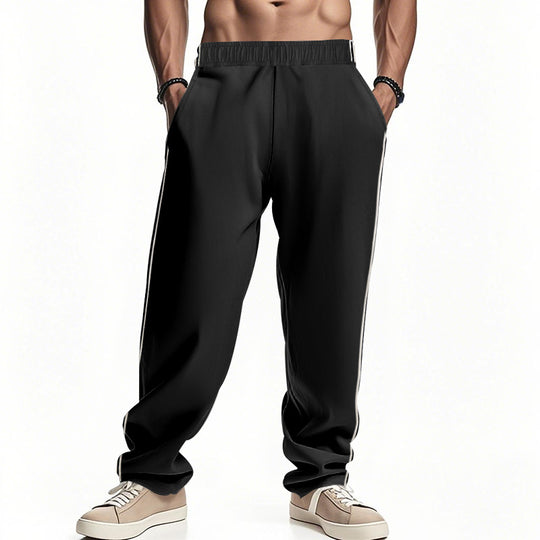 Herren Sportliche Freizeithose mit seitlichen Streifen und elastischem Bund Heidi-Mode