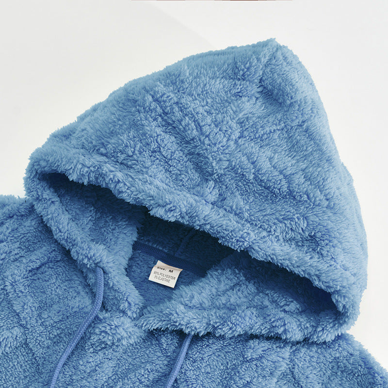 Damen Kuscheliger Fleece-Hoodie mit Strukturmuster Heidi-Mode