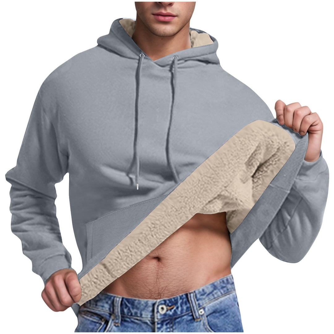 Herren Fleece-Kapuzenpullover mit innenliegendem Kuschelfutter Heidi-Mode
