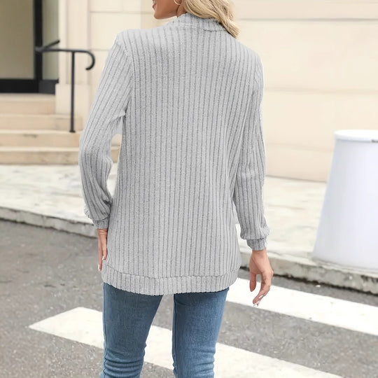 Damen Strickjacke mit offenen Front und praktischen Taschen Heidi-Mode