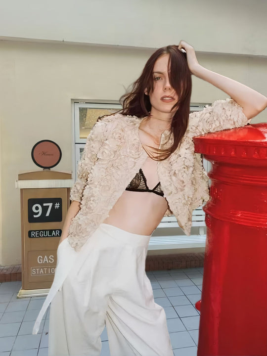 Damen Blumengestaltete Jacke Heidi-Mode