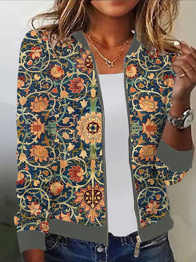 Damen Blousonjacke mit floralem Muster Heidi-Mode