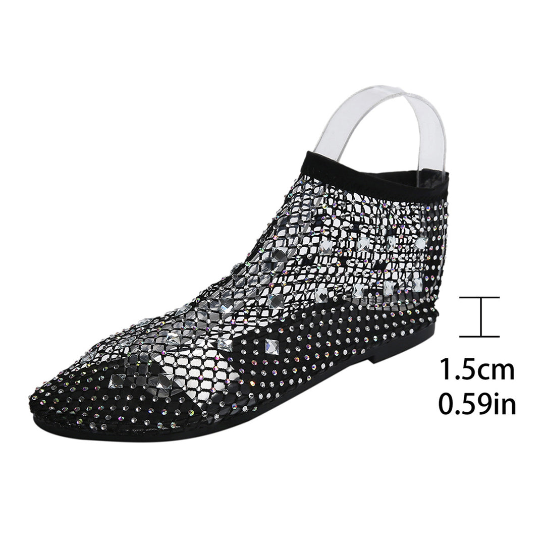Damen Modische Transparente Stiefeletten mit Strassverzierungen Heidi-Mode