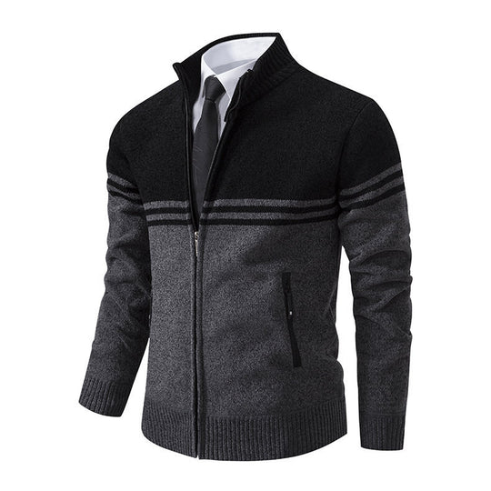 Herren stylische Freizeitjacke mit hohem Kragen und moderner Zipper-Detailierung Heidi-Mode