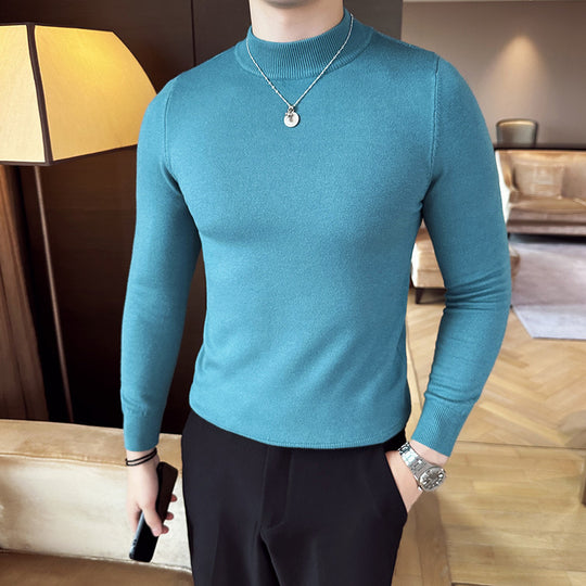 Herren modischer Pullover mit hohem Kragen und eleganter Passform Heidi-Mode