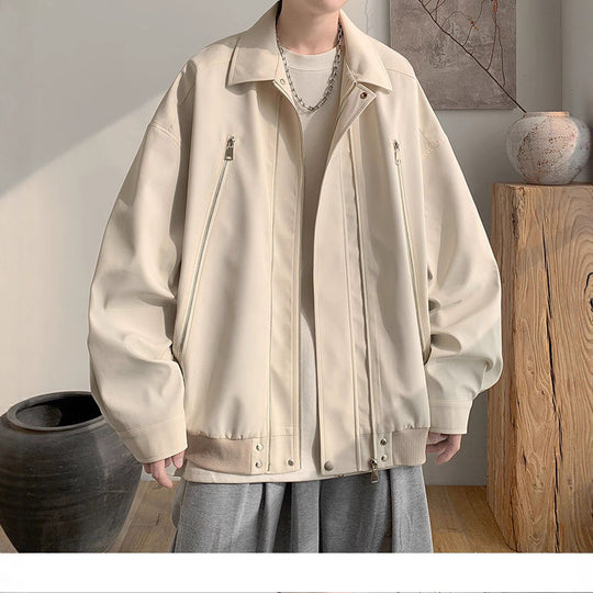 Damen Oversized Jacke mit innovativem Reißverschluss und lässigem Schnitt Heidi-Mode