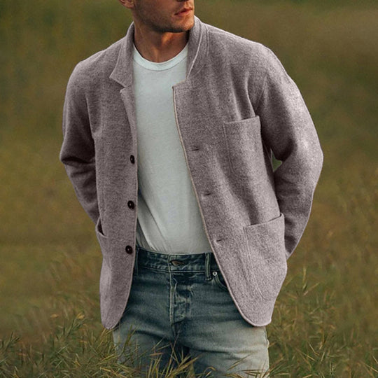 Herren lässige Wolljacke mit modernem Schnitt und praktischen Taschen Heidi-Mode